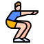 Icon of person performing a squat